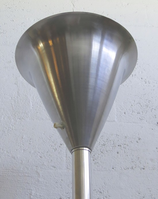 American Art Deco Aluminum Floor Lamp Torchiere